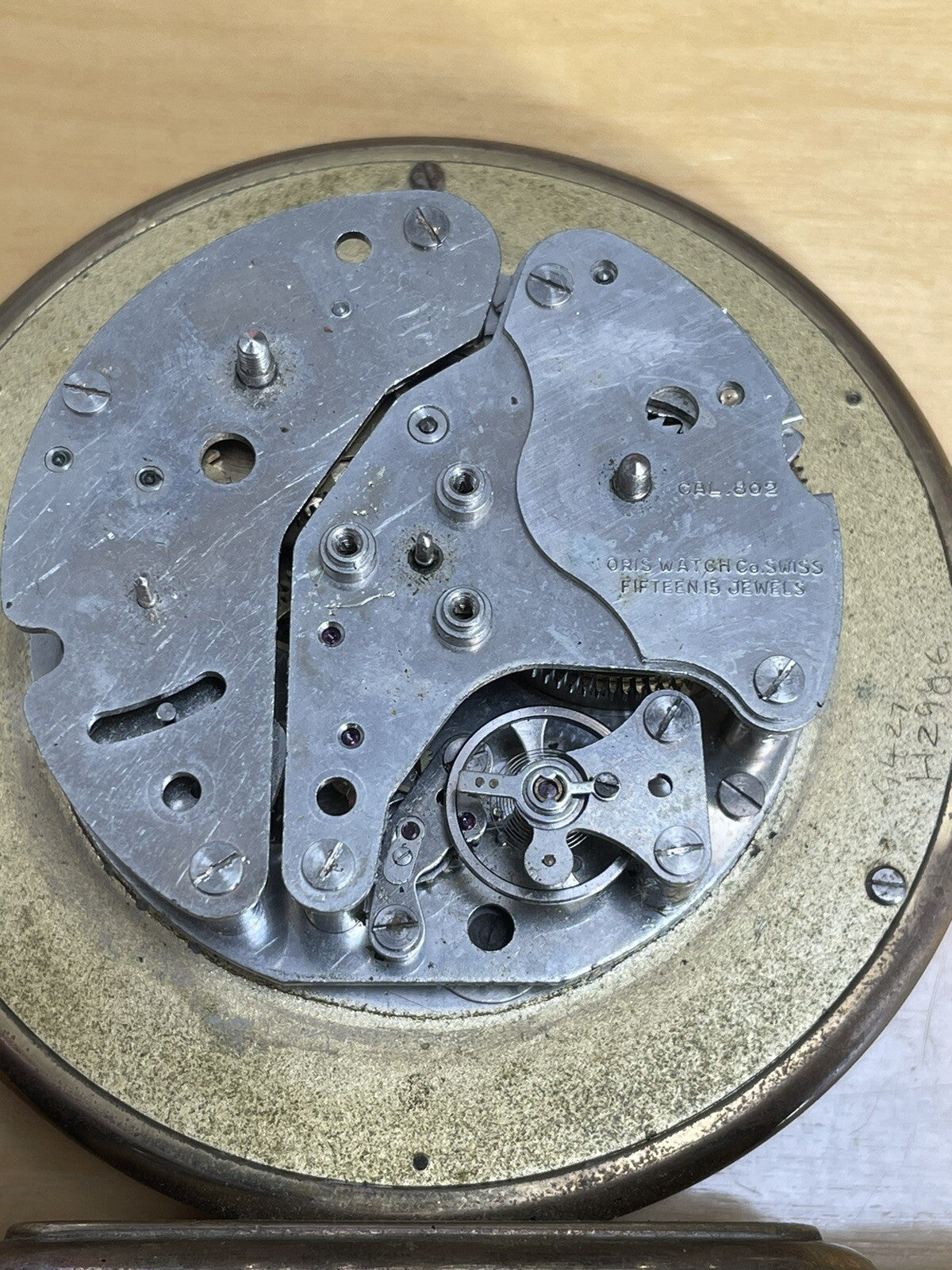 Ca 1960s Oris 8 Day Clock Cal 802 15J Good Balance