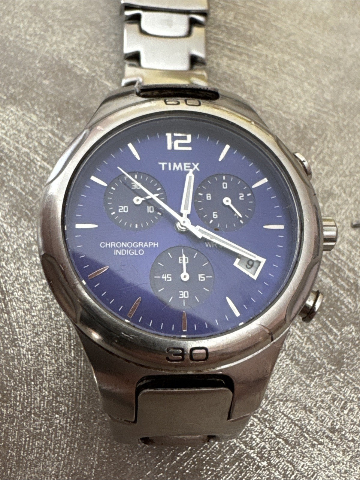 Mens Vintage Timex Quartz Chronograph Watch Spares Repair