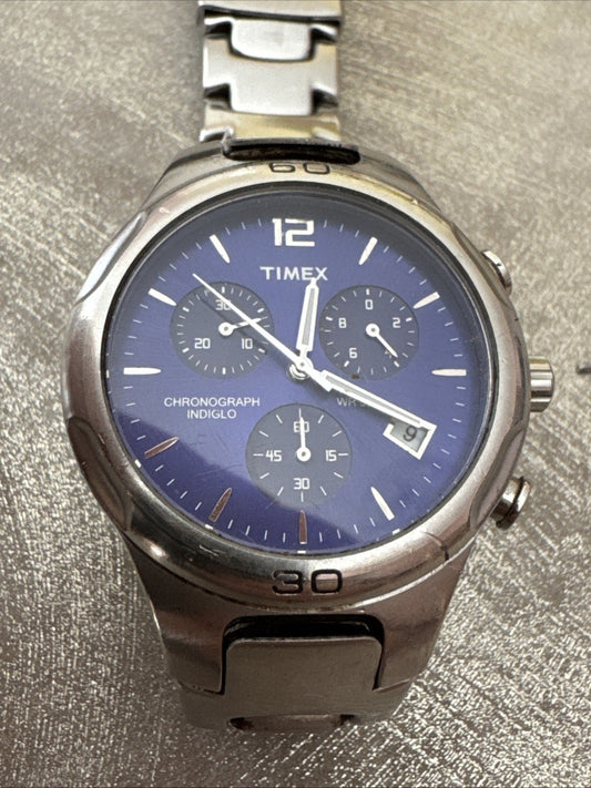 Mens Vintage Timex Quartz Chronograph Watch Spares Repair