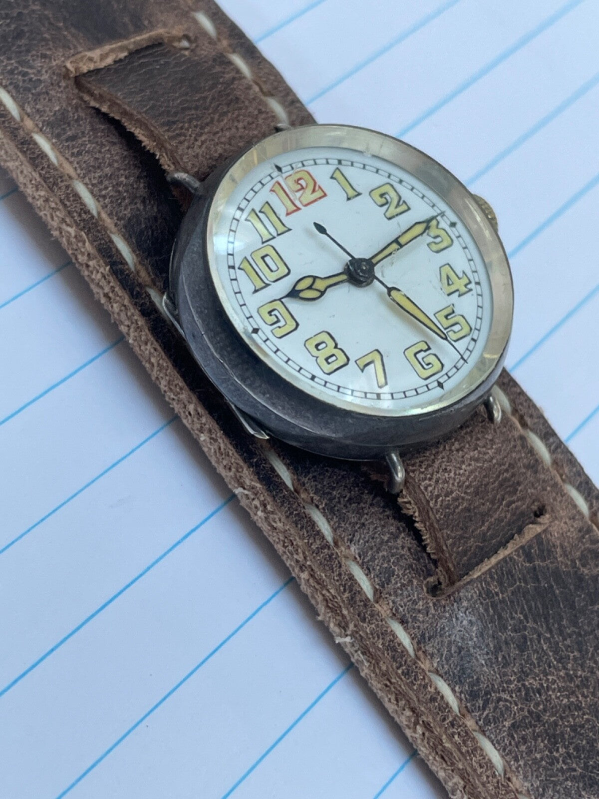 Luxury Trench Watch Strap Hand Made Italian Veg Tan F/Grain Leather New Colours