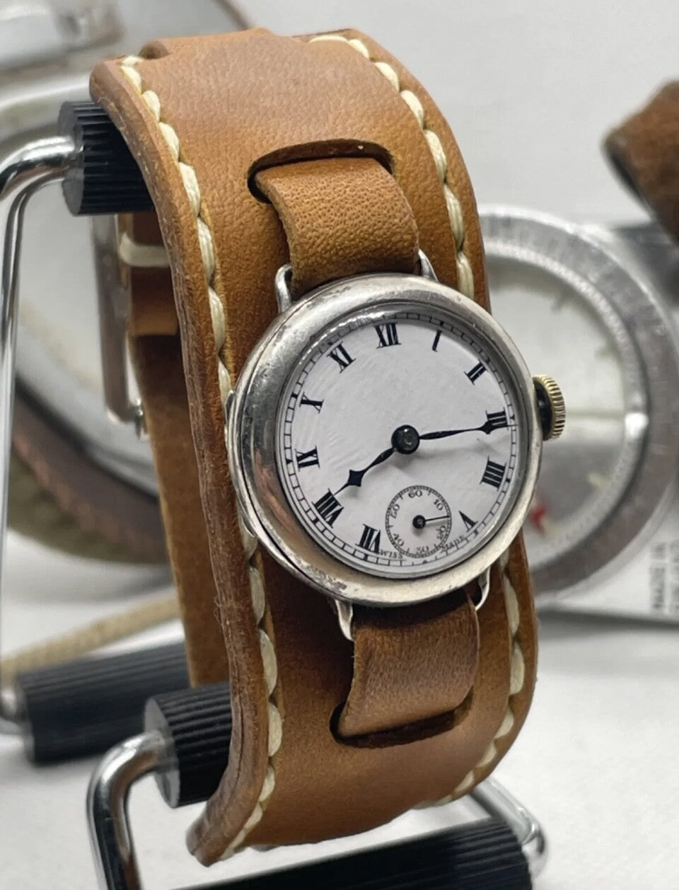 Luxury Trench Watch Strap Hand Made Italian Veg Tan F/Grain Leather New Colours