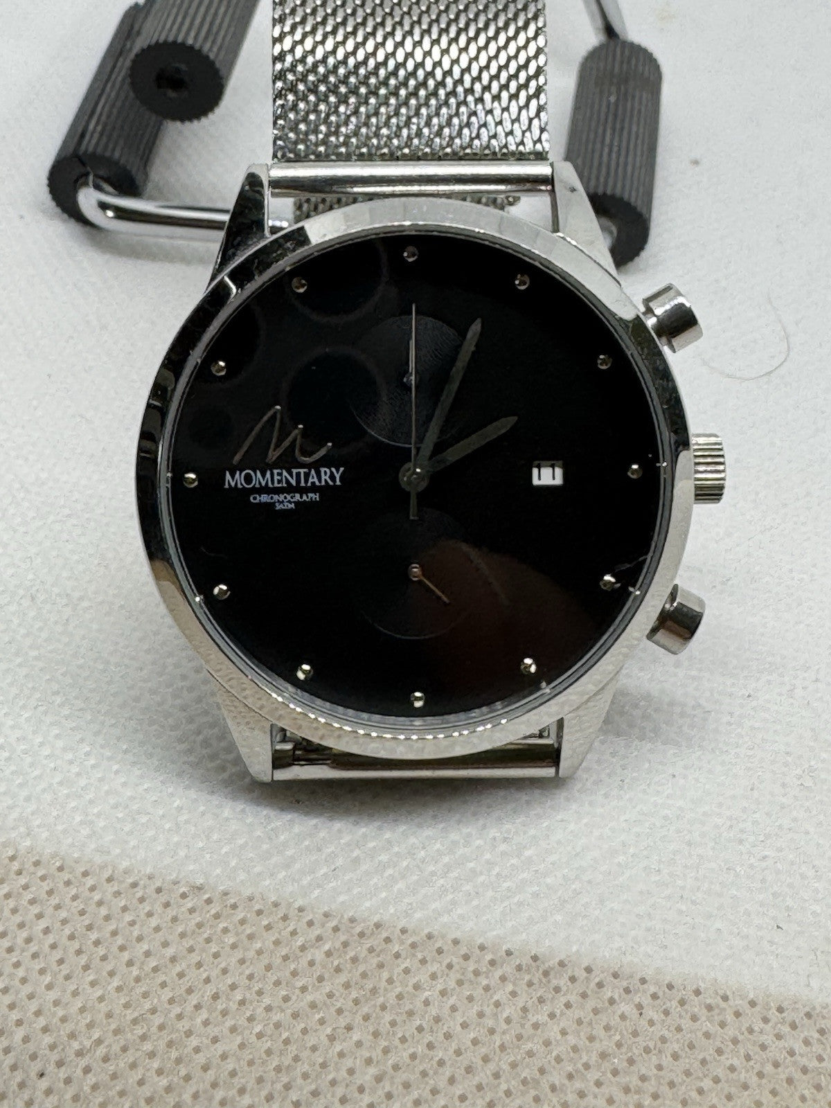 Mens Momentary Seiko Chronograph Dress Watch New Battery