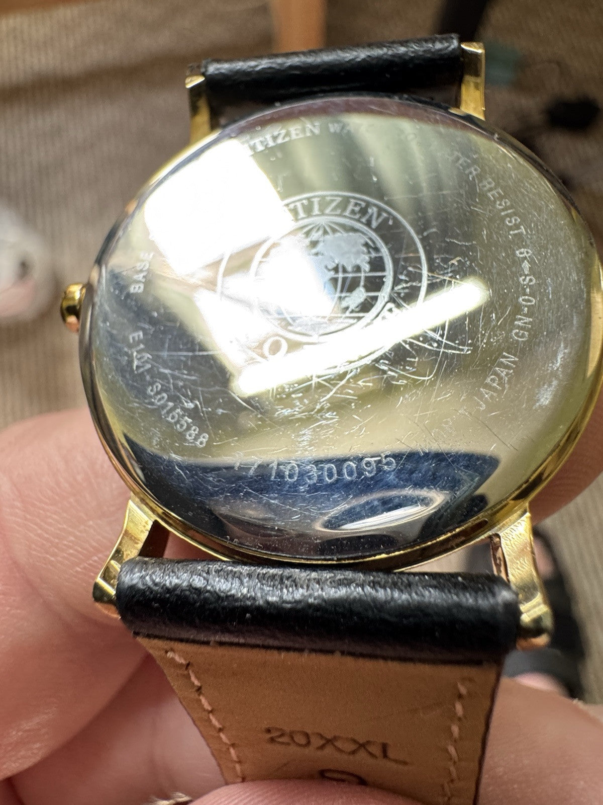 Mens Citizen Eco-Drive 36mm Dress Watch New XXL Strap