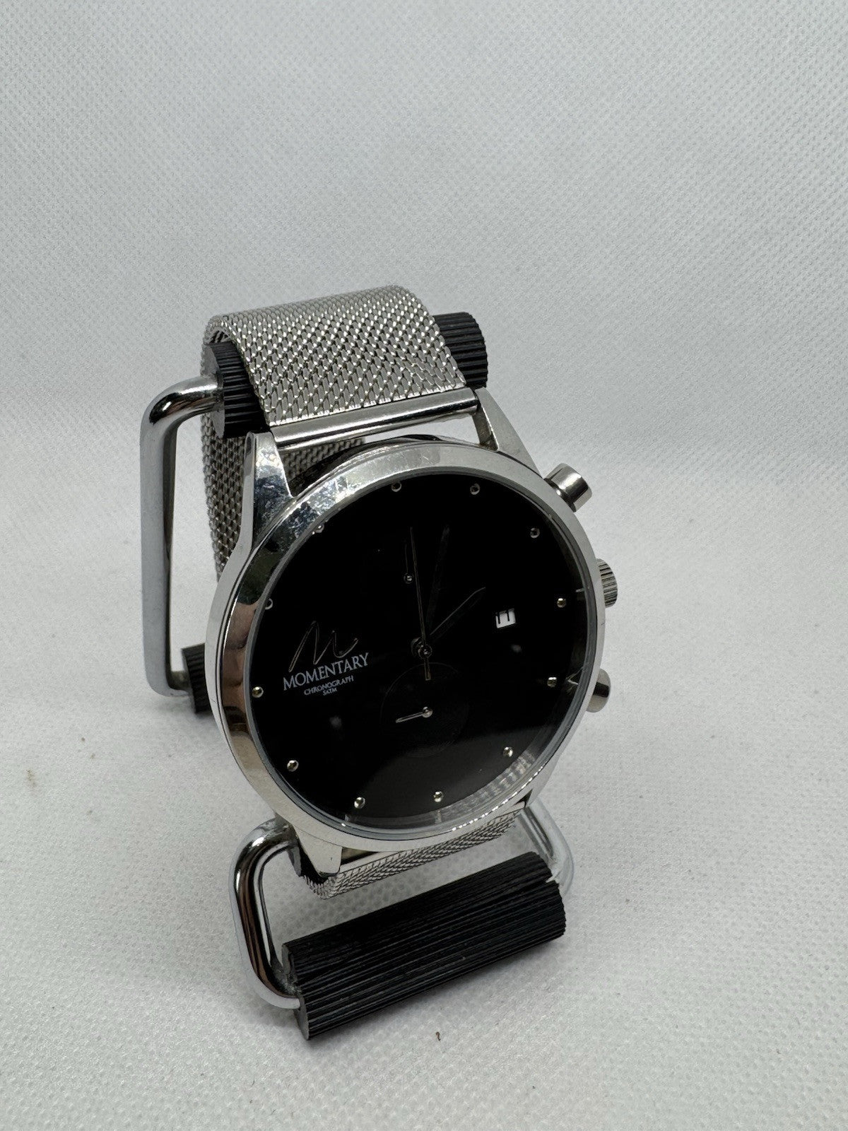 Mens Momentary Seiko Chronograph Dress Watch New Battery