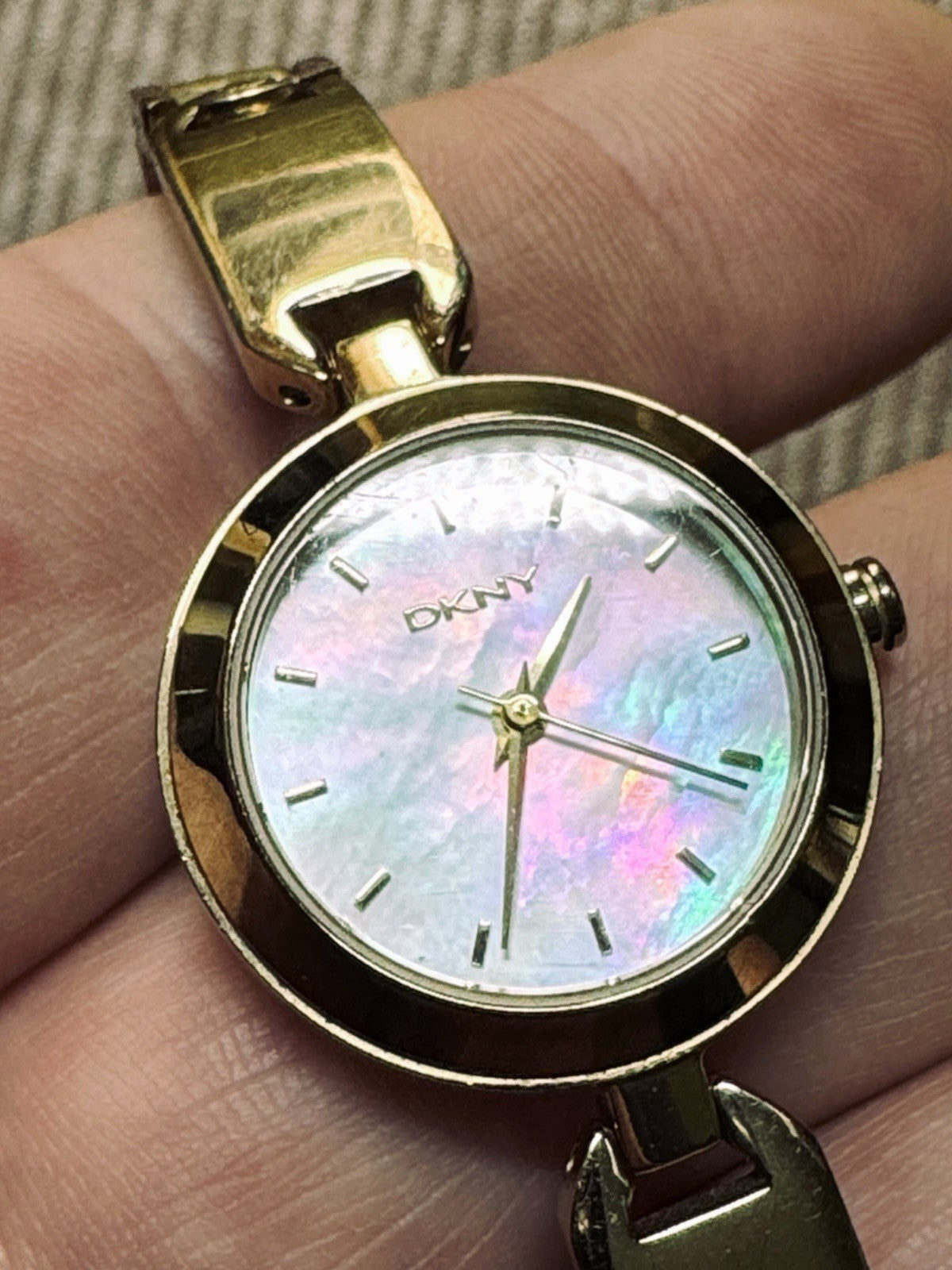 Ladies DKNY Watch MOP Dial New Battery