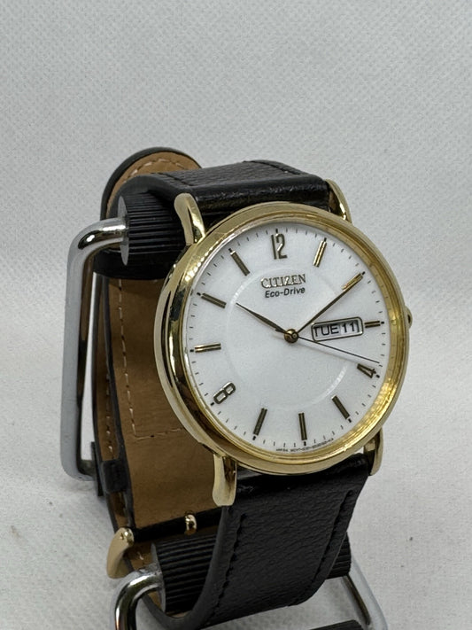 Mens Citizen Eco-Drive 36mm Dress Watch New XXL Strap