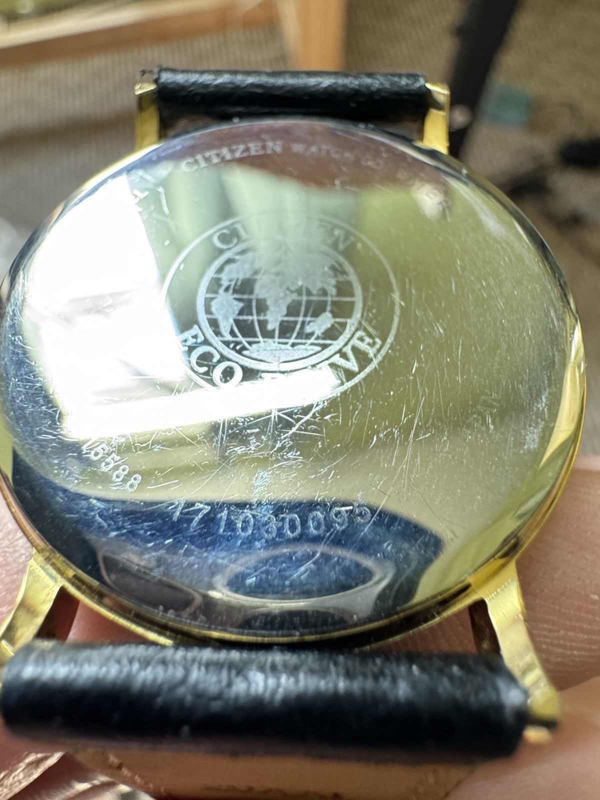 Mens Citizen Eco-Drive 36mm Dress Watch New XXL Strap